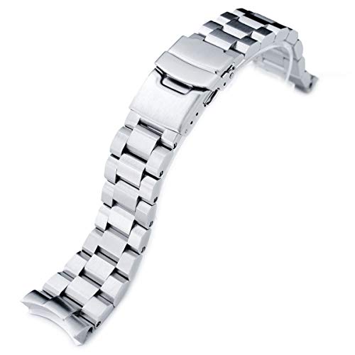 MiLTAT Edelstahl 316L 22mm Hexad Uhrarmband für Seiko SKX007, Taucher-Schliesse gebürstet - SS221803B040(DE) von MiLTAT