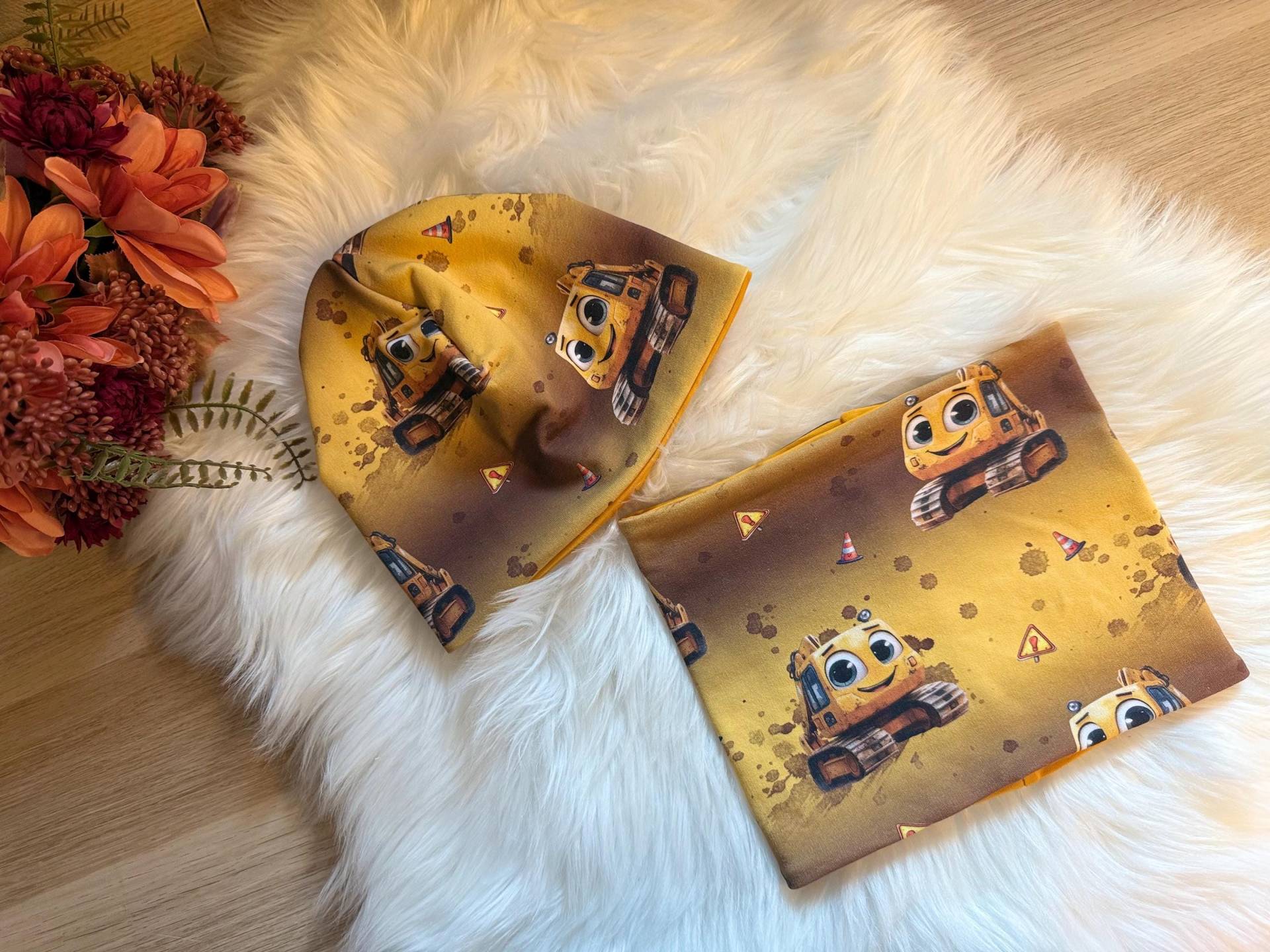 Größe 48-50/ Kinder Beanie/Loop/ Kopfbekleidung Kinder/ Bagger/ Mütze/ Halssocke/ Handgemachte Kinderkleidung/ Geschenkidee/ Set von MiMaHandmade2022