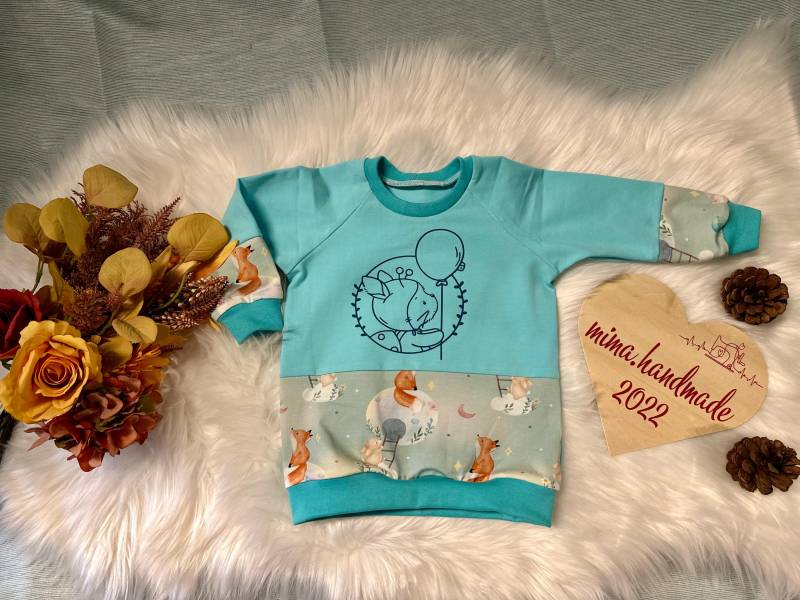 Kinder-Pullover Größe 80/ Raglan Pullover/ Bügelbild Hase/ Kinderkleidung/ Kindermode/ Handgefertigt/ Unikat/ Geschenkidee/ Sweatshirt von MiMaHandmade2022