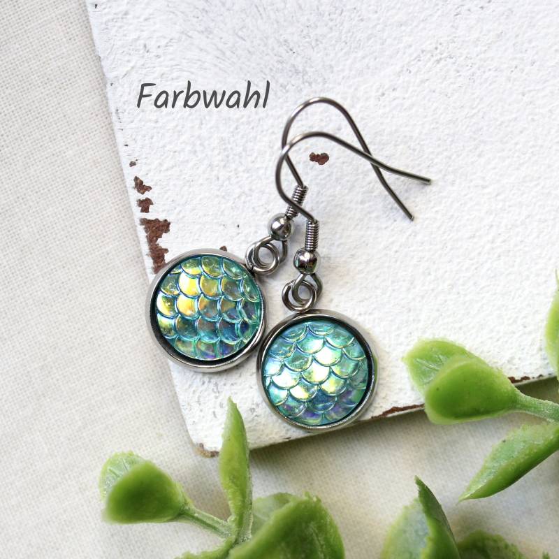 Schuppe Der Meerjungfrau Ohrringe Silber Ohrschmuck Farbwahl | Geschenke Für Frauen Freundin Schwester Mädchen von MiMaKaefer