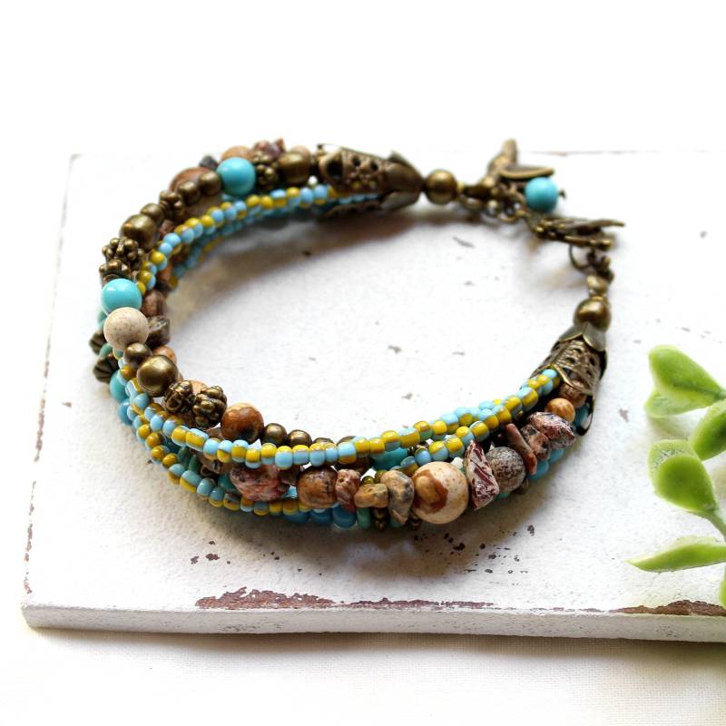 Tara 5-Reihiges Armband Mit Perlen | Armschmuck Geschenk Frau Freundin Schwester Mama von MiMaKaefer