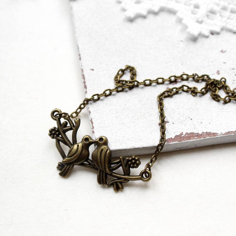 Turteltauben Halskette Bronze | Halsschmuck Geschenke Für Frauen Freundin Schwester Mama von MiMaKaefer