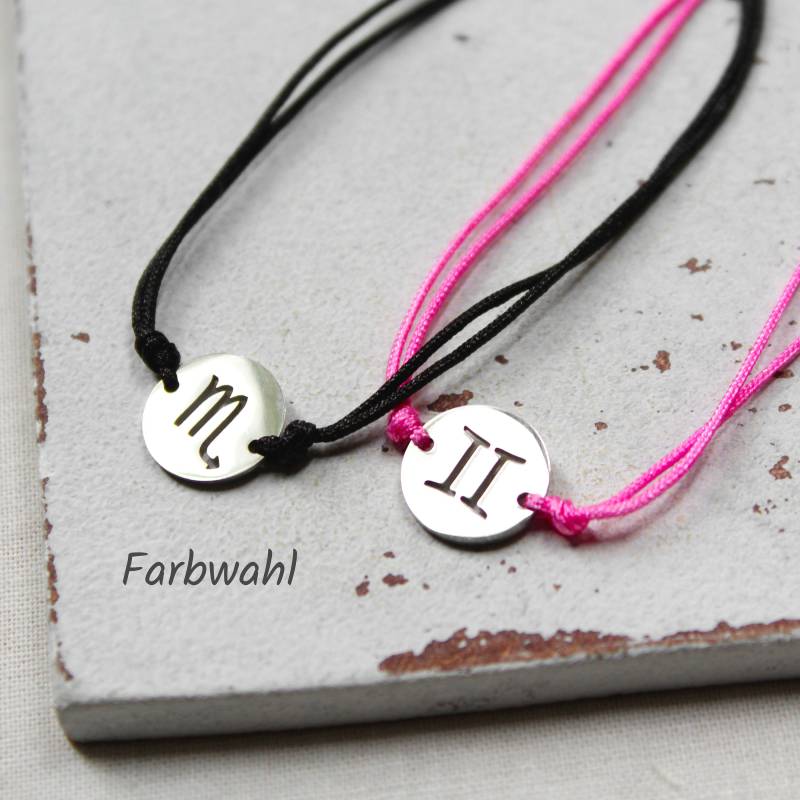 sternzeichen Armband Makramee | Armschmuck Edelstahl Geschenk von MiMaKaefer