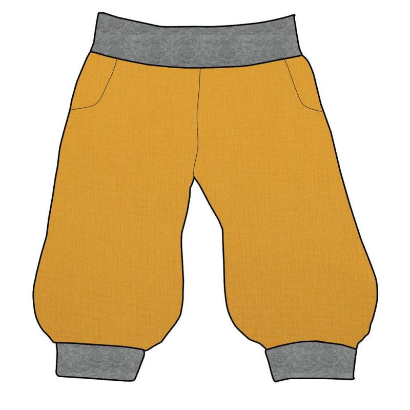 Damen 3/4 Caprihose Sporthose Musselin Senf von MiMaMaeuschen