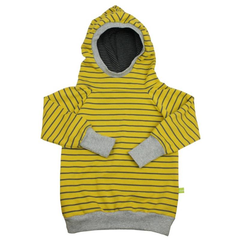 Damen Retro-Hoodie - Ringel Grau/Gelb Damen Retro-Hoodie - Ringel Grau/Gelb von MiMaMaeuschen