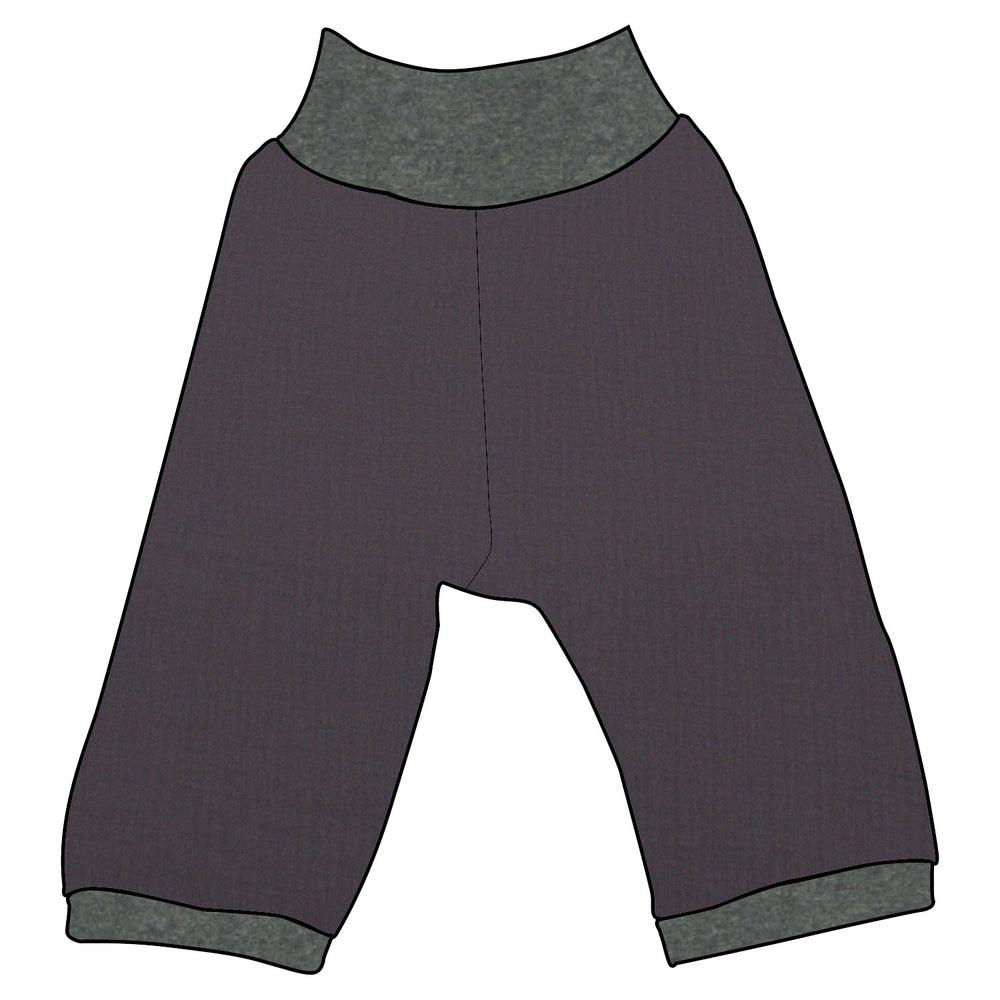 Kinder 3/4 Caprihose Sommerhose Musselin Dunkelgrau von MiMaMaeuschen