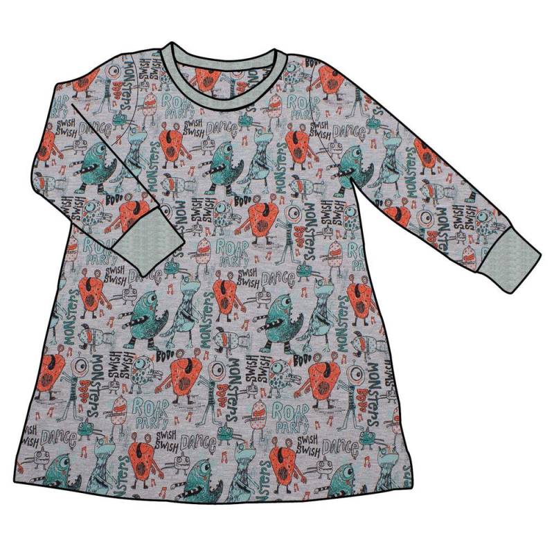 Kinder Basic Langarmkleid Partymonster von MiMaMaeuschen