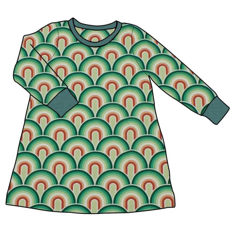 Kinder Basic Langarmkleid Regenbogen Grün von MiMaMaeuschen