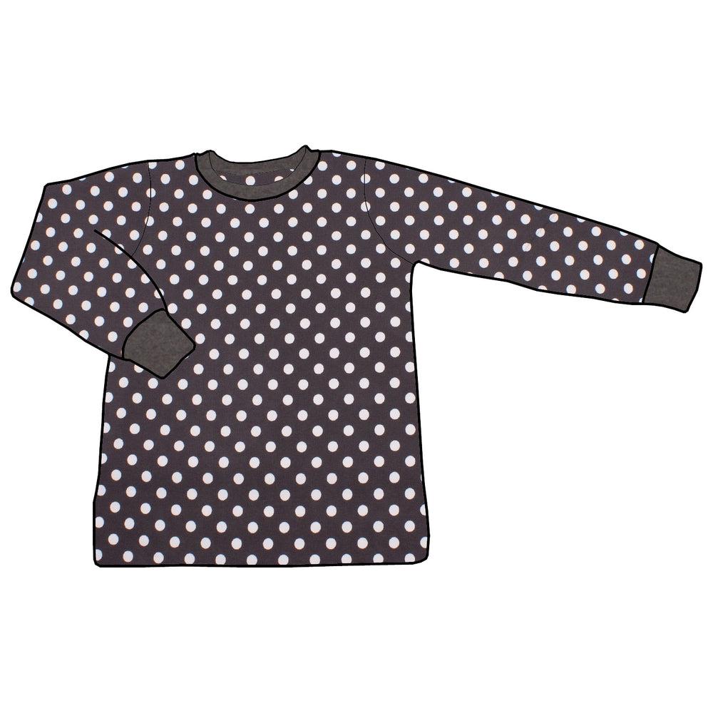 Kinder Basic Langarmshirt Punkte Dunkelgrau von MiMaMaeuschen