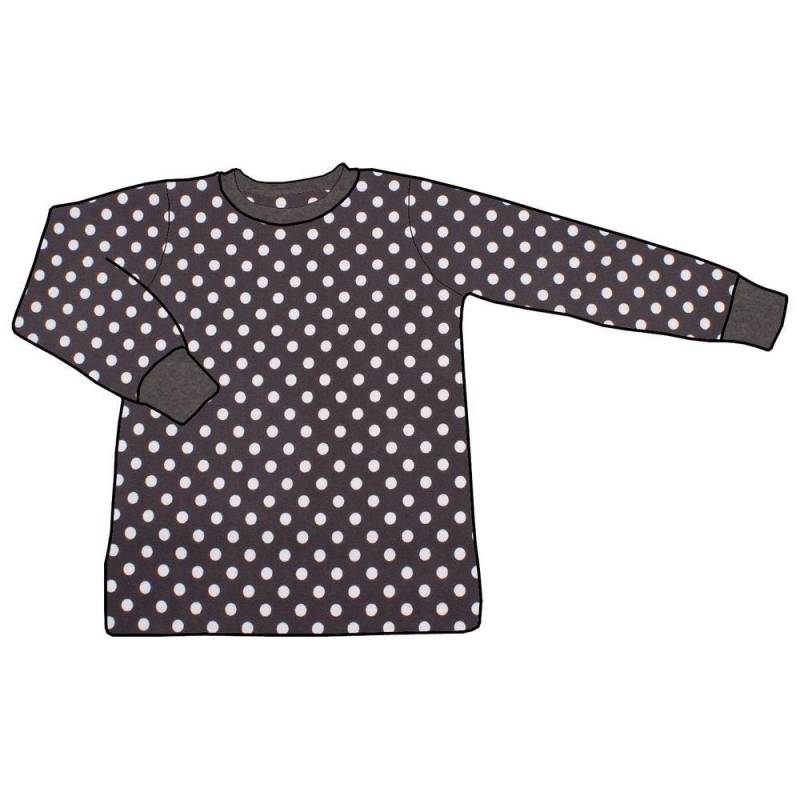 Kinder Basic Langarmshirt Punkte Dunkelgrau von MiMaMaeuschen