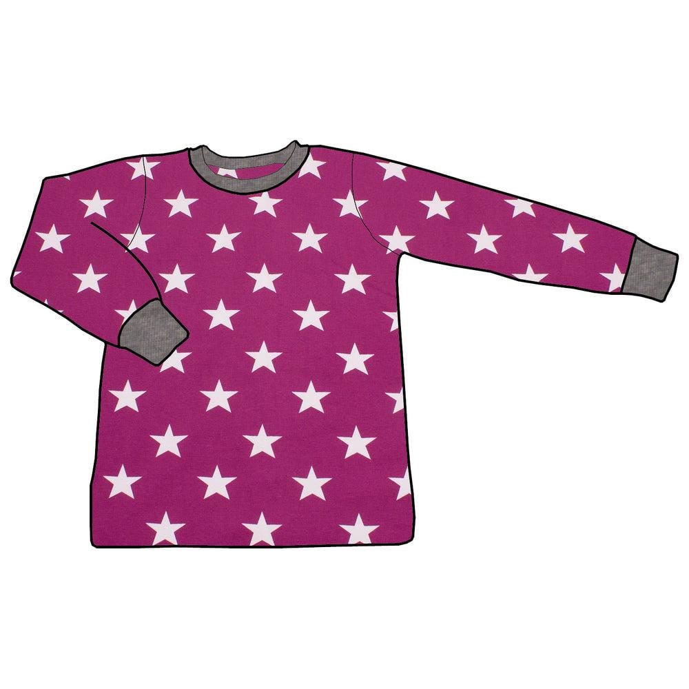 Kinder Basic Langarmshirt Sterne Beere von MiMaMaeuschen