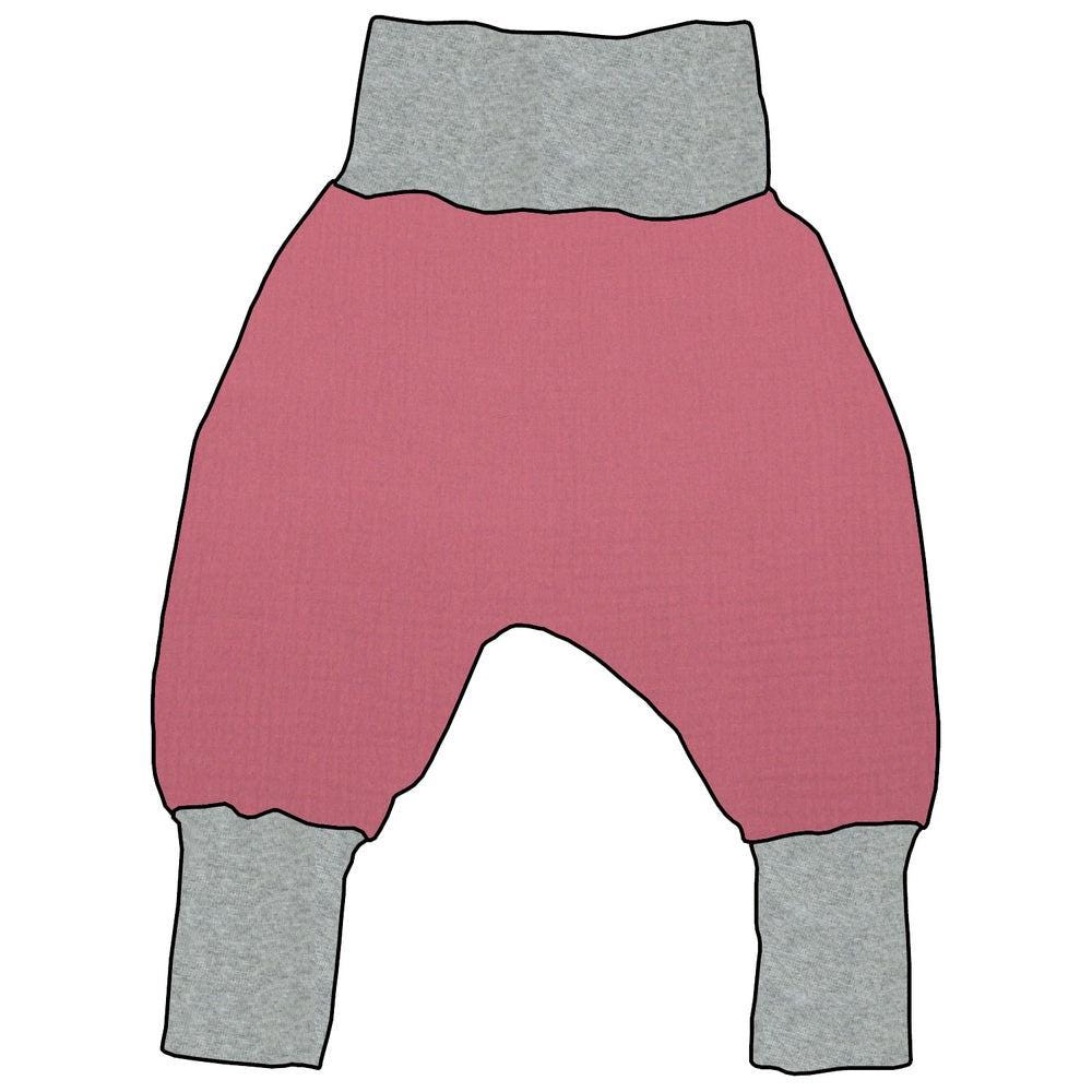 Kinder Mitwachshose Musselin Rosa von MiMaMaeuschen