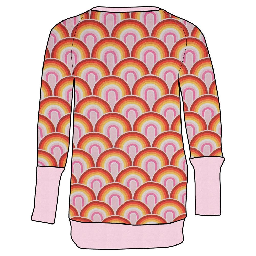 Kinder Retro Langarmshirt Regenbogen Rosa von MiMaMaeuschen