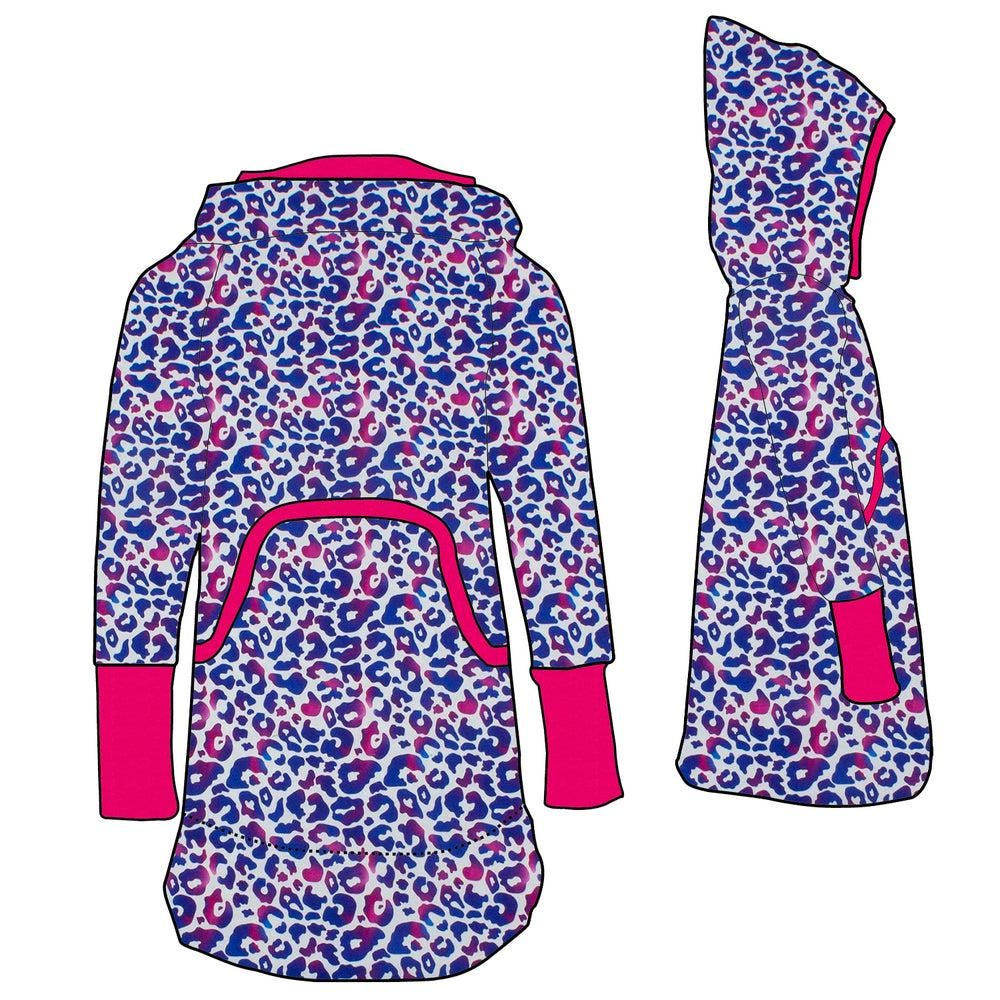 Kinder Retrokleid Hoodiekleid Leo Lila/Pink von MiMaMaeuschen