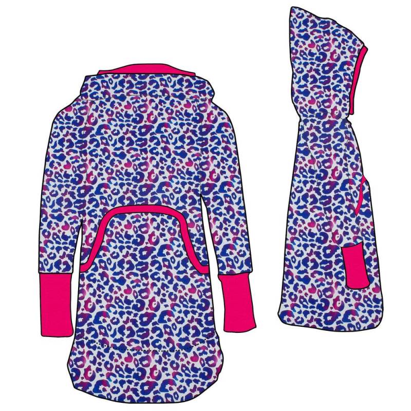 Kinder Retrokleid Hoodiekleid Leo Lila/Pink von MiMaMaeuschen