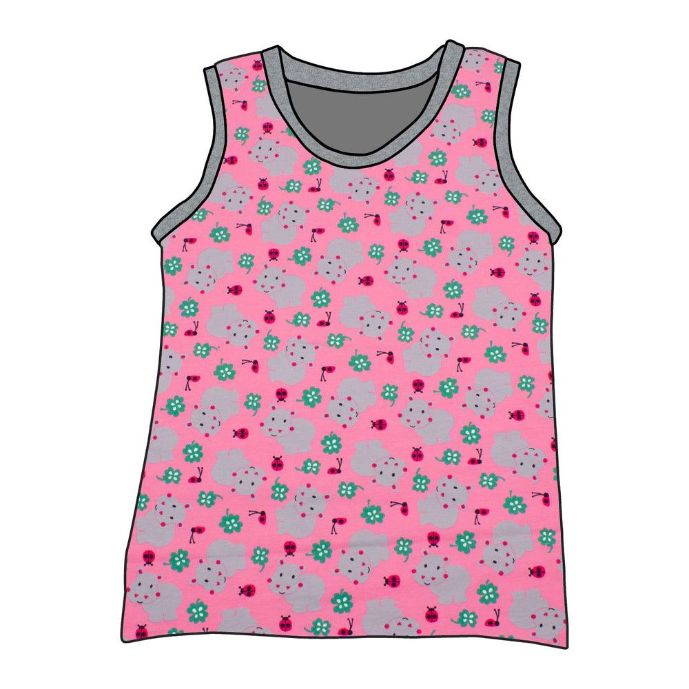 Kinder Unterhemd/Tanktop Nilpferd Rosa von MiMaMaeuschen