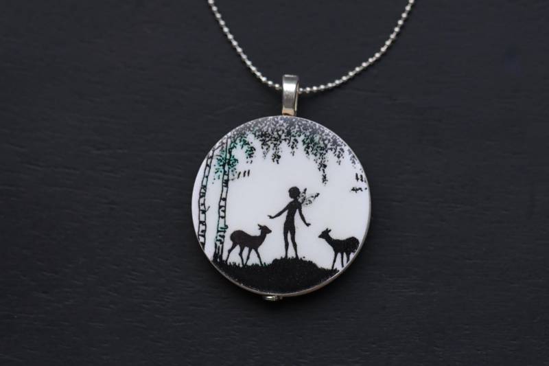 Elfenwald Nostalgie Scherenschnitt Holz Anhänger Märchen Geschenk von MiMaMeise