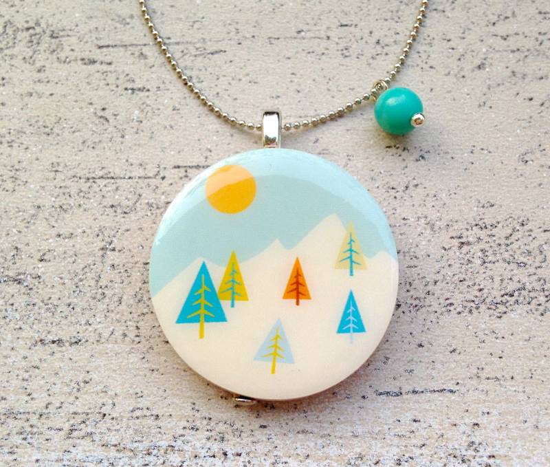 Geometry Treetriangle Dreieck Holz Anhänger Kette von MiMaMeise