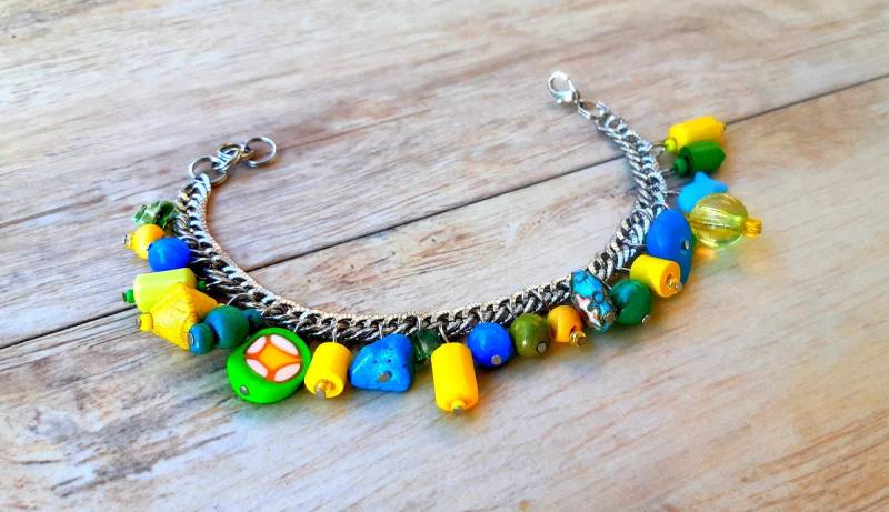 Chunky Bettelarmband Mixed Media Boho Schmuck Chunky Bettelarmband Mixed Media Boho Schmuck von MiMaries