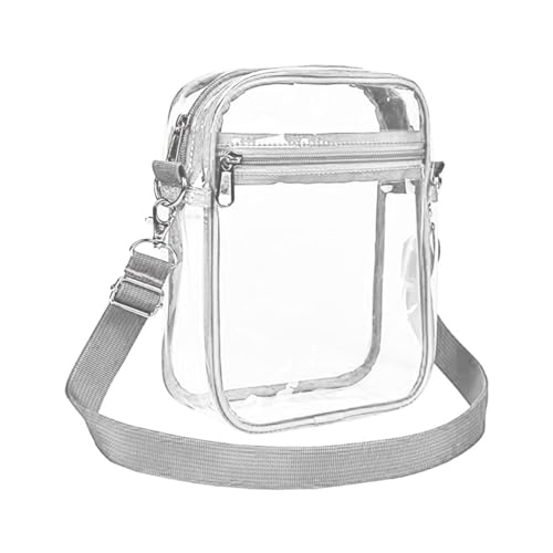 Durchsichtige Umhängetasche, Transparente PVC Geldbörse, Kulturbeutel Kulturtasche Stadiontasche mit Vordertasche für Musikfestivals, Konzerte von MiOYOOW