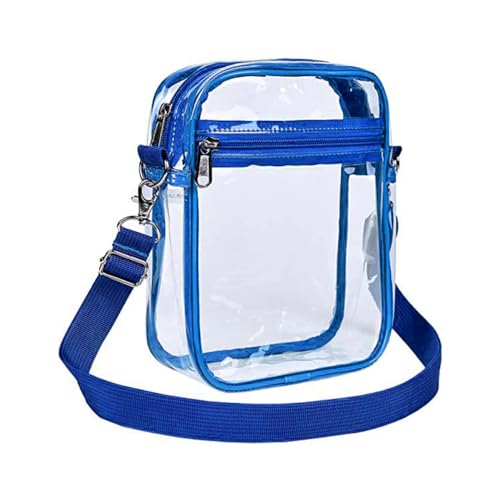 Durchsichtige Umhängetasche, Transparente PVC Geldbörse, Kulturbeutel Kulturtasche Stadiontasche mit Vordertasche für Musikfestivals, Konzerte von MiOYOOW