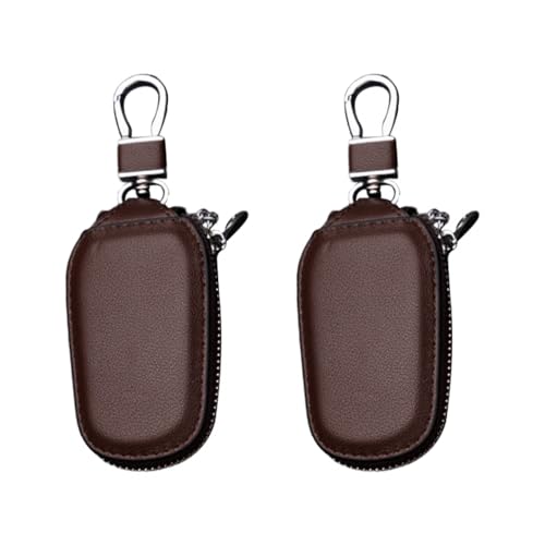 MiOYOOW Autoschlüssel Etui Halter, Autoschlüssel Schlüsseletui Schlüsselmäppchen, Wasserdichte PU-Leder Autoschlüssel Tasche mit Reißverschluss Hardware Schnalle für Herren Damen von MiOYOOW
