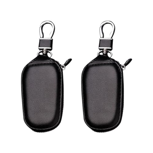 MiOYOOW Autoschlüssel Etui Halter, Autoschlüssel Schlüsseletui Schlüsselmäppchen, Wasserdichte PU-Leder Autoschlüssel Tasche mit Reißverschluss Hardware Schnalle für Herren Damen von MiOYOOW