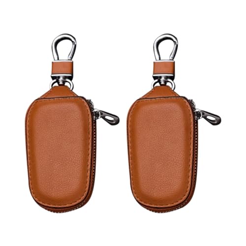 MiOYOOW Autoschlüssel Etui Halter, Autoschlüssel Schlüsseletui Schlüsselmäppchen, Wasserdichte PU-Leder Autoschlüssel Tasche mit Reißverschluss Hardware Schnalle für Herren Damen von MiOYOOW