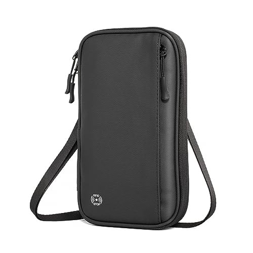 MiOYOOW Familie Reisepass Halter, Wasserdichter Reisepass Geldbörsen Organizer, Reisepass Tasche Brieftasche mit Verstellbarem Band für Damen und Herren Auf Reisen von MiOYOOW