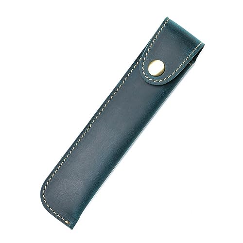 MiOYOOW Federmäppchen aus Leder Kugelschreiber Etui tragbares Federmäppchen Retro-Stiftehalter mit Druckknopf Leder Stift Etui für die Schule Zuhause Arbeit Büro von MiOYOOW