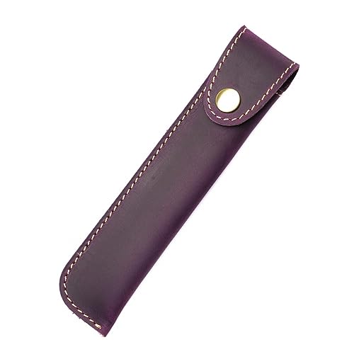 MiOYOOW Federmäppchen aus Leder Kugelschreiber Etui tragbares Federmäppchen Retro-Stiftehalter mit Druckknopf Leder Stift Etui für die Schule Zuhause Arbeit Büro von MiOYOOW