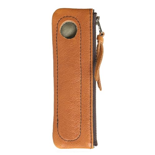 MiOYOOW Federmäppchen aus PU Leder, Stiftetasche Retro Stiftemäppchen mit Reißverschluss, Ästhetischer Schreibwarenhalter für Marker, Arbeit, Büro von MiOYOOW