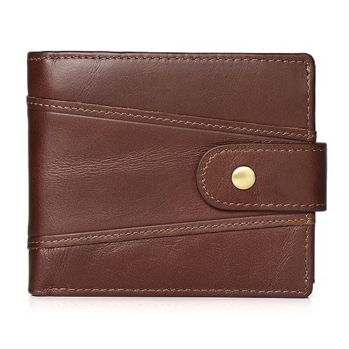 MiOYOOW Leder Herren Geldbörse, Retro Portemonnaie, Kleines Kartenetui Reisebrieftasche mit Schnalle für Herren Business Freizeit von MiOYOOW