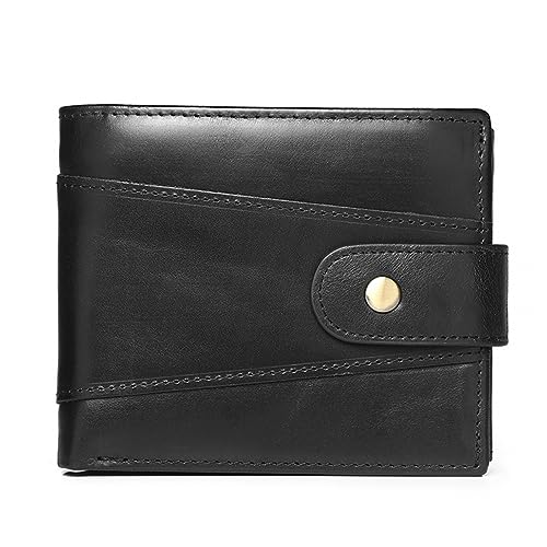 MiOYOOW Leder Herren Geldbörse, Retro Portemonnaie, Kleines Kartenetui Reisebrieftasche mit Schnalle für Herren Business Freizeit von MiOYOOW