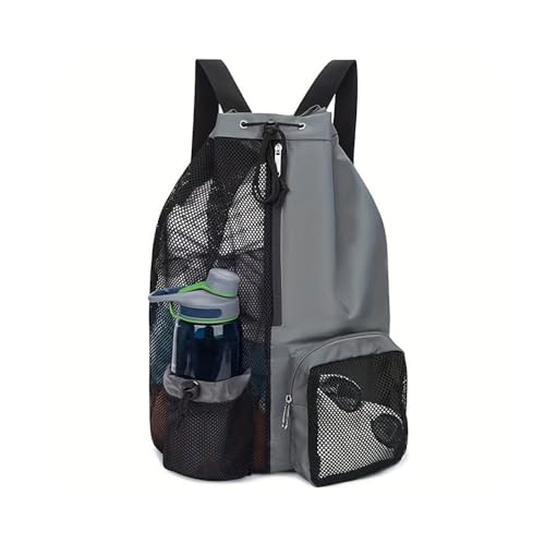 MiOYOOW Strand Rucksack mit Kordelzug, Wasserdichte Netz Sportbeutel Gymsack mit Wasserflaschentasche für Schwimmen, Strand und Pool von MiOYOOW
