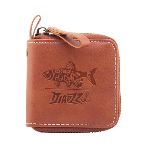 MiOYOOW Tragbare Köder Tasche, PU-Leder Angelköder Aufbewahrungstasche, Doppelseitige Fishköder Organizer für das Angeln Im Freien MiOYOOW Tragbare Köder Tasche, PU-Leder Angelköder Aufbewahrungstasche, Doppelseitige Fishköder Organizer für das Angeln Im Freien von MiOYOOW