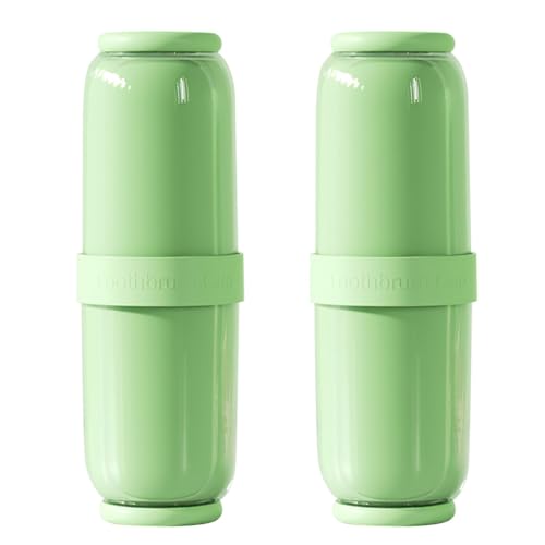 MiOYOOW Zahnbürsten Etui Reise Set, 2-teilig 4-in-1 Aufbewahrungsbehälter für Zahnbürsten und Zahnpasta, Reise Zahnbürstenetui Organizer mit Abdeckung und Belüftungslöchern für Reisen, Camping von MiOYOOW