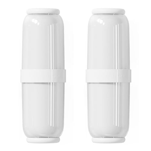 MiOYOOW Zahnbürsten Etui Reise Set, 2-teilig 4-in-1 Aufbewahrungsbehälter für Zahnbürsten und Zahnpasta, Reise Zahnbürstenetui Organizer mit Abdeckung und Belüftungslöchern für Reisen, Camping von MiOYOOW