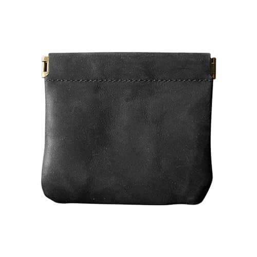 Mini Münzbörse, PU Leder Squeeze Münzbeutel, Münzetui, Selbstschließender Kleingeldhalter für Party, Weihnachten, Reisen von MiOYOOW