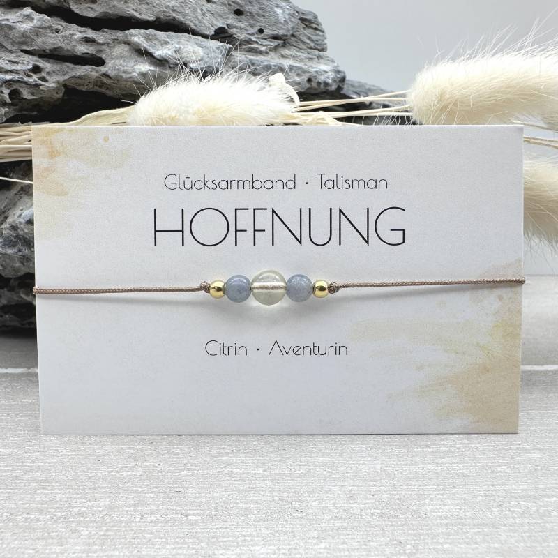 Hoffnung Edelstein Macramé Armband Citrin Aventurin Ca. Ø 4Mm+6 Mm Glücksbringer Talisman Mutmacher Selbstvertrauen Freude von MiPerlaDesign
