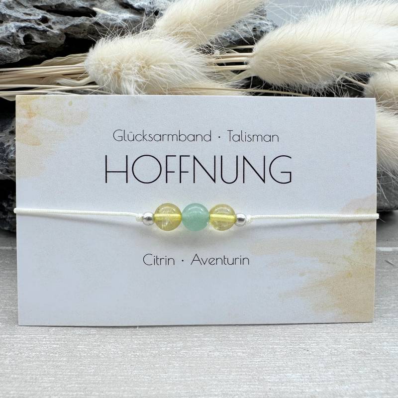 Hoffnung Edelstein Macramé Armband Citrin Aventurin Ca. Ø 6 Mm Glücksbringer Talisman Mutmacher Selbstvertrauen Freude von MiPerlaDesign