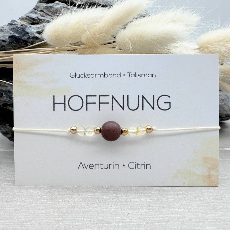 Hoffnung Edelstein Macramé Armband Citrin Flach Ca. Ø 4x2 Mm Aventurin 8 Glücksbringer Talisman Mutmacher Freude von MiPerlaDesign