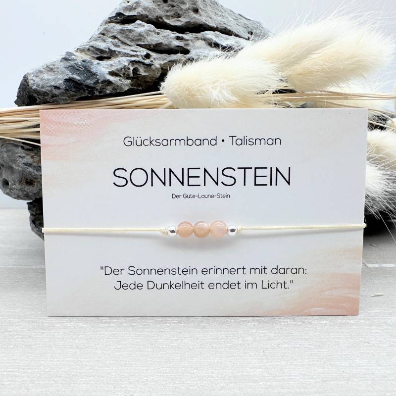 Sonnenstein Edelstein Macramé Armband Ø 4 Mm Glücksbringer Talisman Optimismus Selbstbewusstsein Lebensfreude von MiPerlaDesign