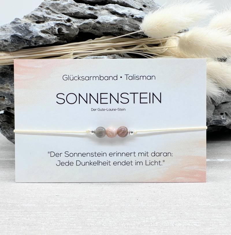 Sonnenstein Edelstein Macramé Armband Ø 4 Mm Glücksbringer Talisman Optimismus Selbstbewusstsein Lebensfreude von MiPerlaDesign