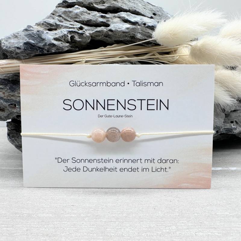 Sonnenstein Edelstein Macramé Armband Ø 6 Mm Glücksbringer Talisman Optimismus Selbstbewusstsein Lebensfreude von MiPerlaDesign