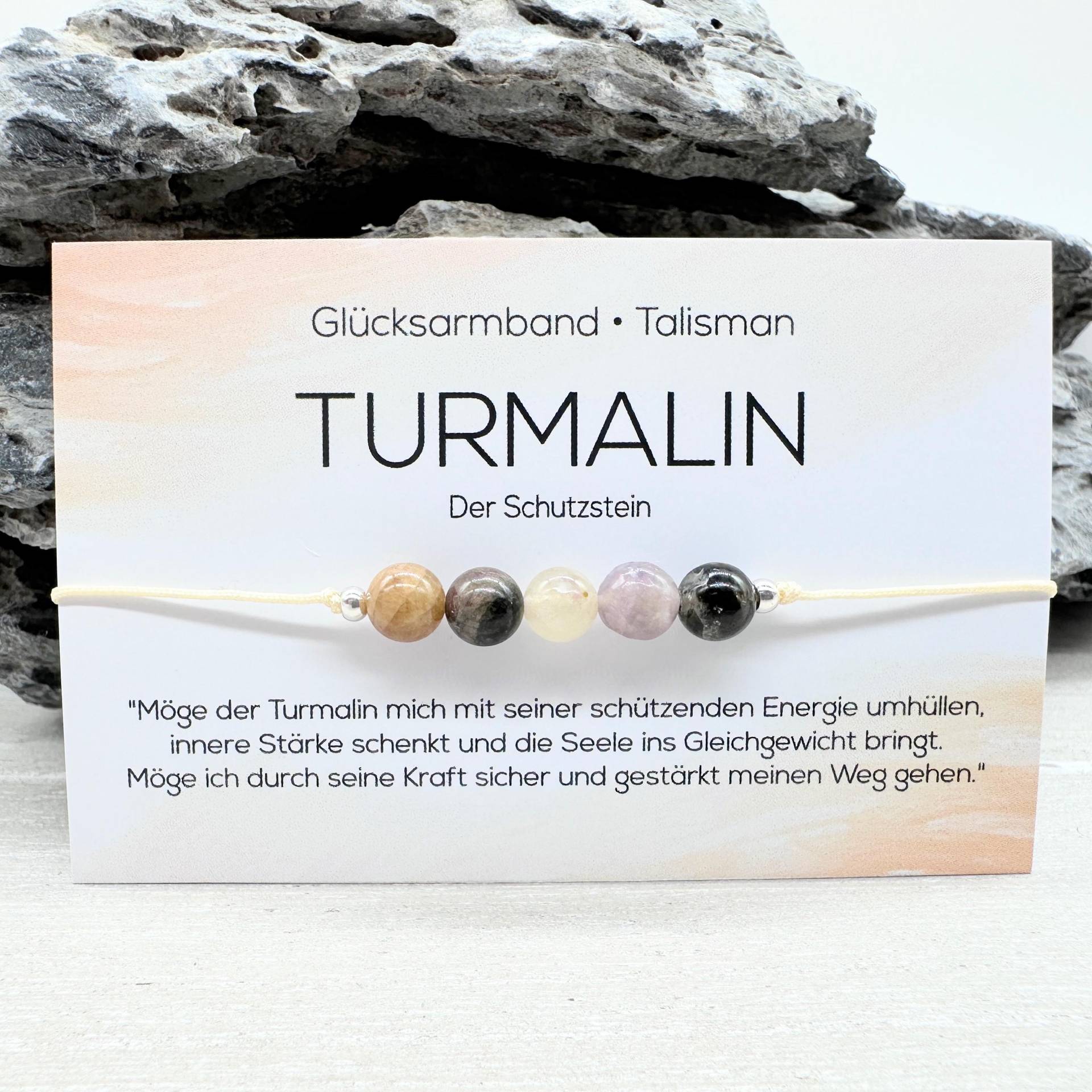 Turmalin Edelstein Macramé Armband Ø 6 Mm Glücksbringer Talisman Energie Lebensfreude Glück Mac057.6 von MiPerlaDesign