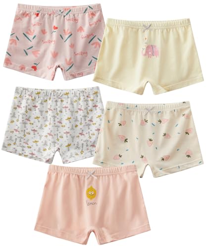 MiSense 5 Paquet Sous-vêtements Filles Culotte Enfants Boxer Slip Fille Coton Caleçon Bébé 2-11 Ans(4-5 Ans,G811-M) von MiSense