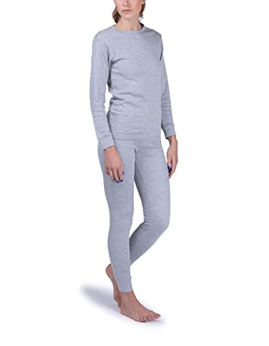 Mia Cossotta Damen Thermounterwäsche-Set aus 50% Baumwolle und 50% Polyester, Farbe:grau, Größe:S von Mia Cossotta