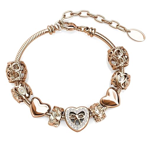 MGJ™ Damen-Charm-Armband mit österreichischen Kristallen | Präsentiert in einer festlichen weißen Geschenkbox, einem Beutel und einer Weihnachtskarte | Hypoallergenes Schmuckgeschenk von Mia Grace Jewellery