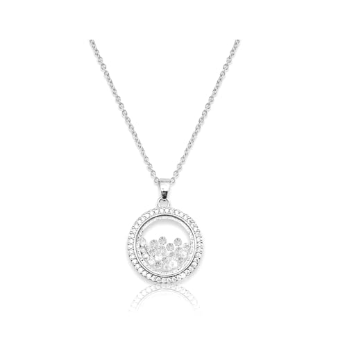 MGJ™ Silberne Halskette mit Swarovski-Kristallen – Wird mit weißer Geschenkbox, Beutel und Weihnachtskarte geliefert – Hypoallergenes Schmuckgeschenk für Sie von Mia Grace Jewellery